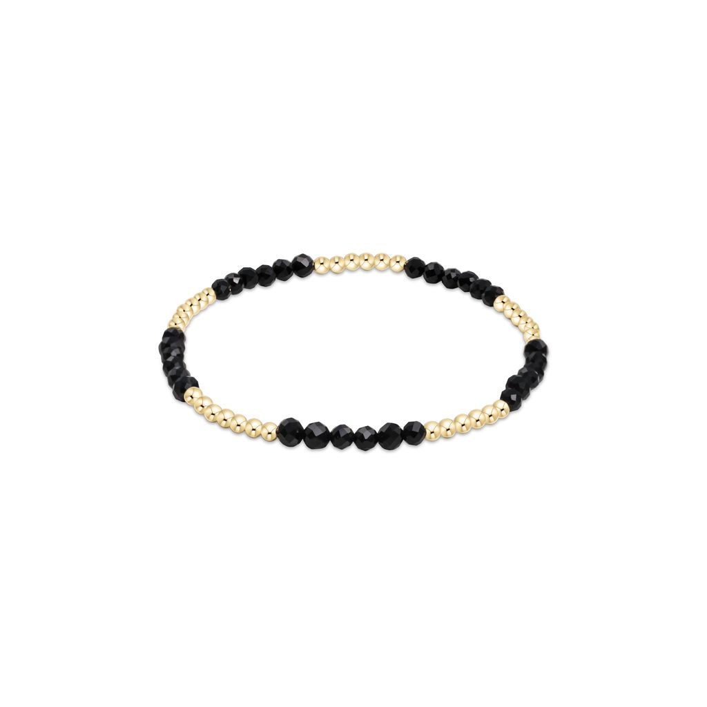 Blissful Pattern 2.5mm Bead Bracelet, Faceted Onyx