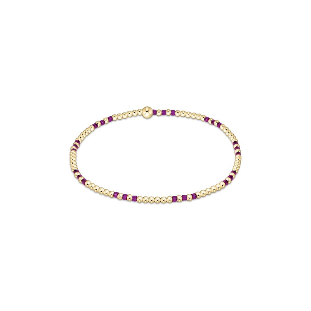 Hope Joy Pattern 2mm Bead Bracelet, Fuchsia
