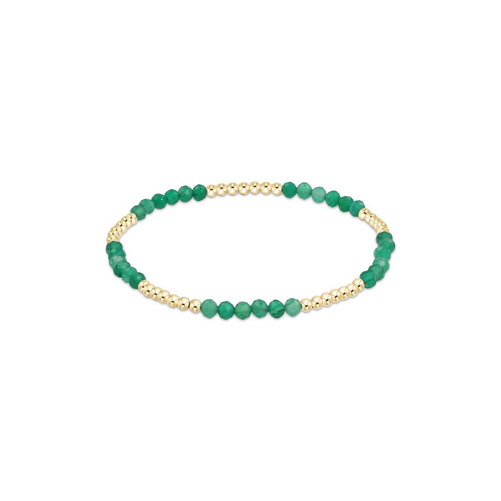 Blissful Pattern 2.5mm Bead Bracelet, Green Onyx