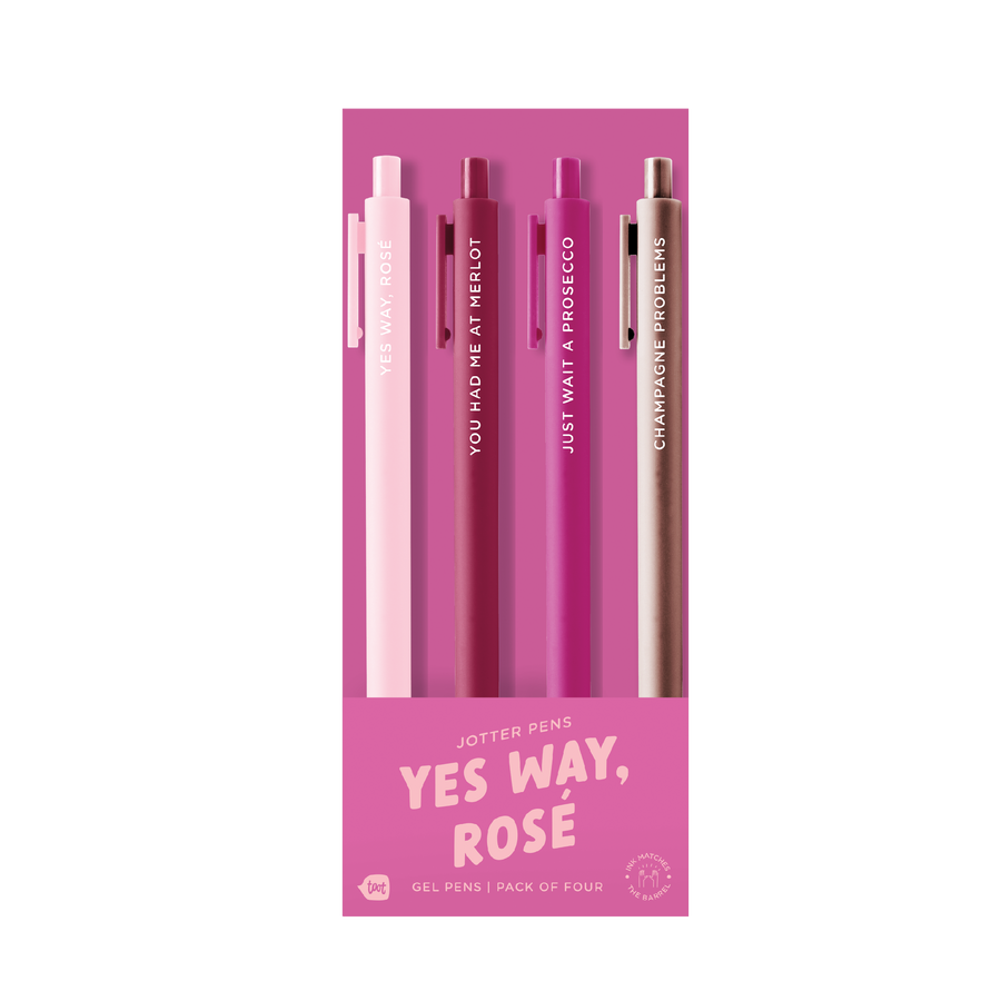 Talking Out of Turn - Jotter Pens Set of 4, Yes Way, Rosé