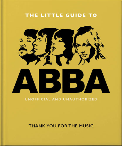 front cover of book is tan with the title and faces of abba in black