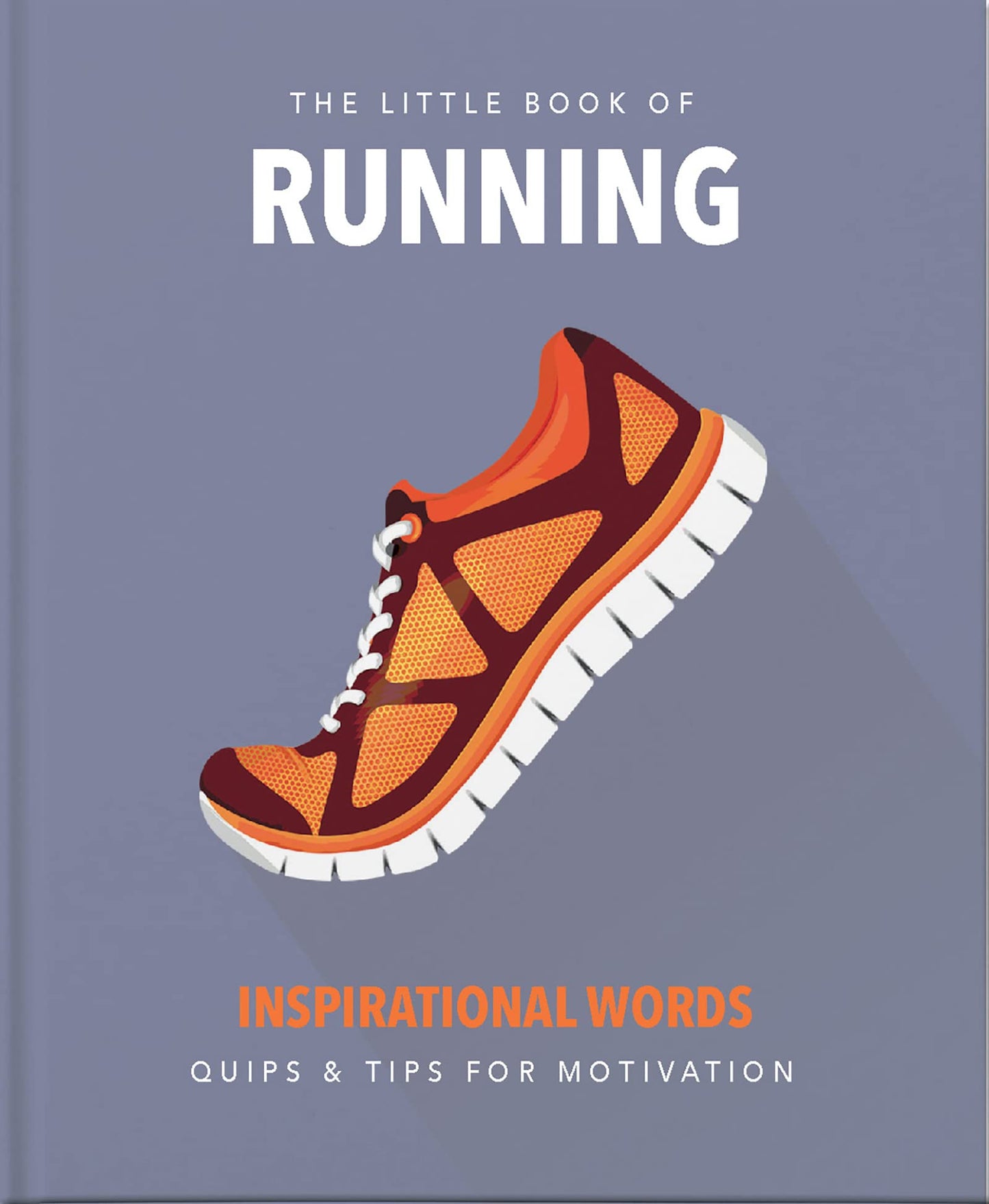 front cover of book is purple gray with illustration of a sneaker and title of book in white