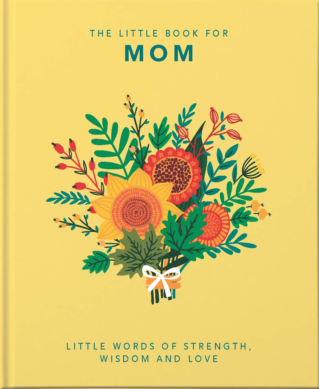 front cover of book is orange with a colorful bouquet, and title of book in blue