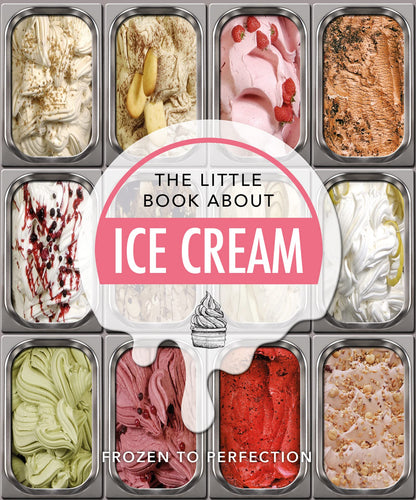 front of book has pictures of multiple ice creams, and title of book