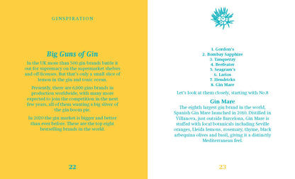 a set of pages from in the book are yellow and white with turquoise text