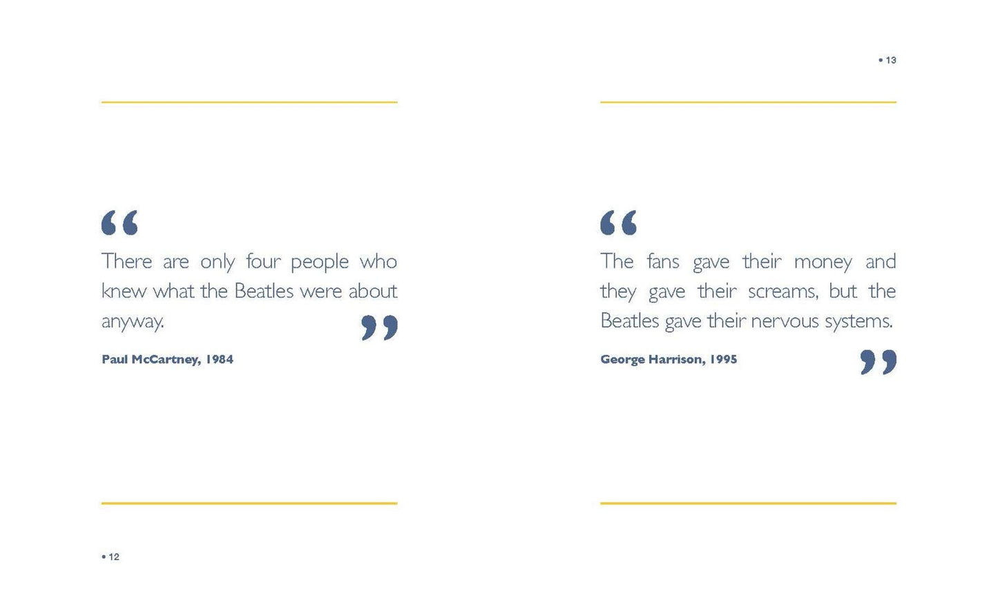 a set of pages from the book are quotes in blue text