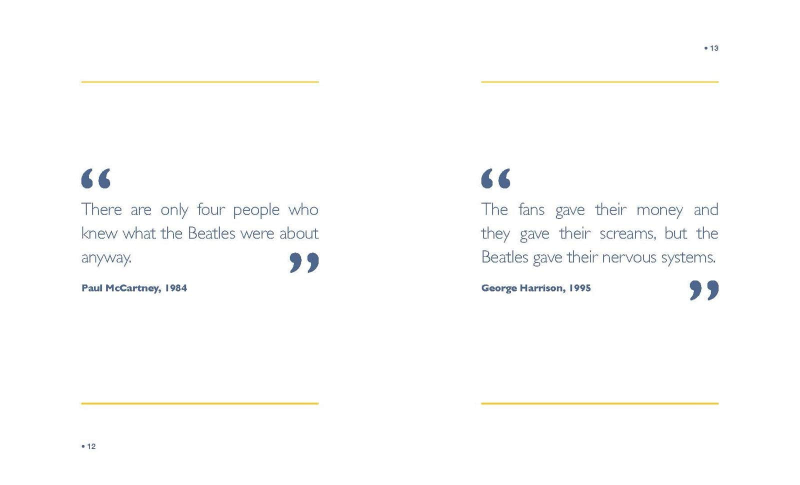 a set of pages from the book are quotes in blue text