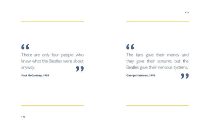 a set of pages from the book are quotes in blue text