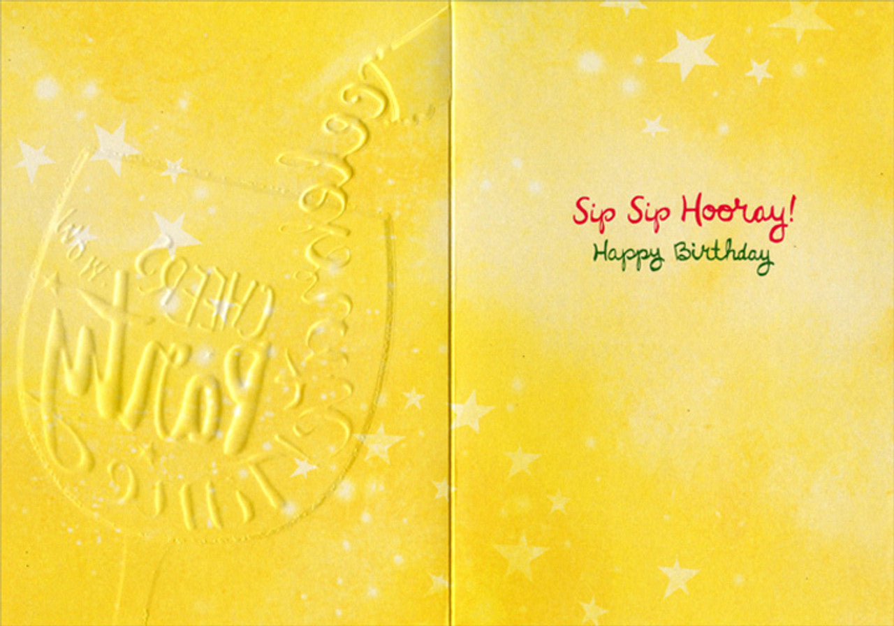 inside view of card is yellow with stars and text in red and green listed in the description