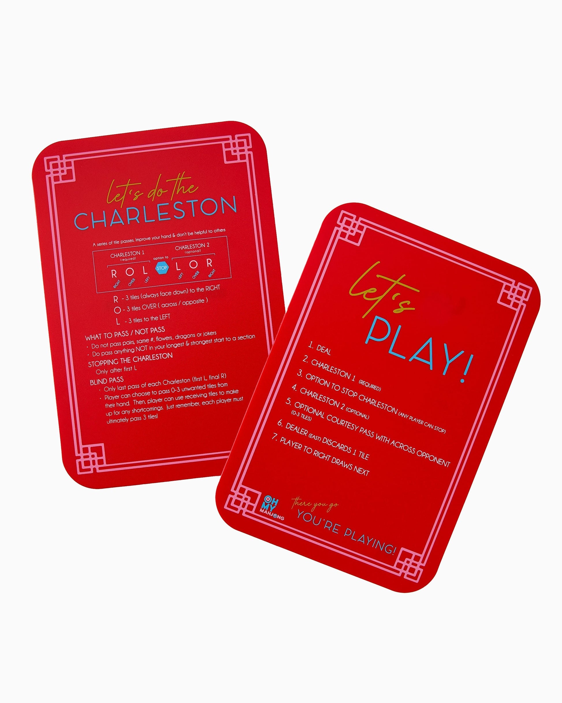 front side of red shuffler cards