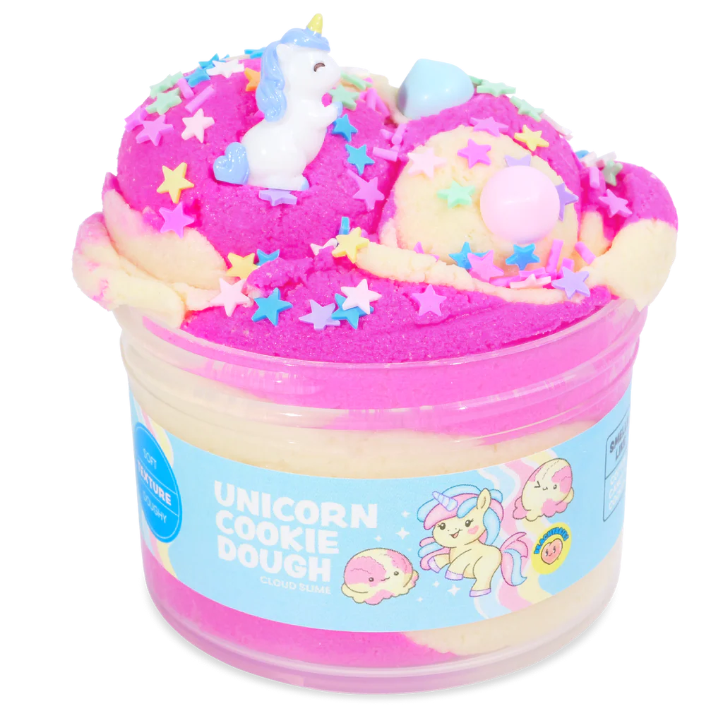 open jar of Unicorn Cookie Dough Slime