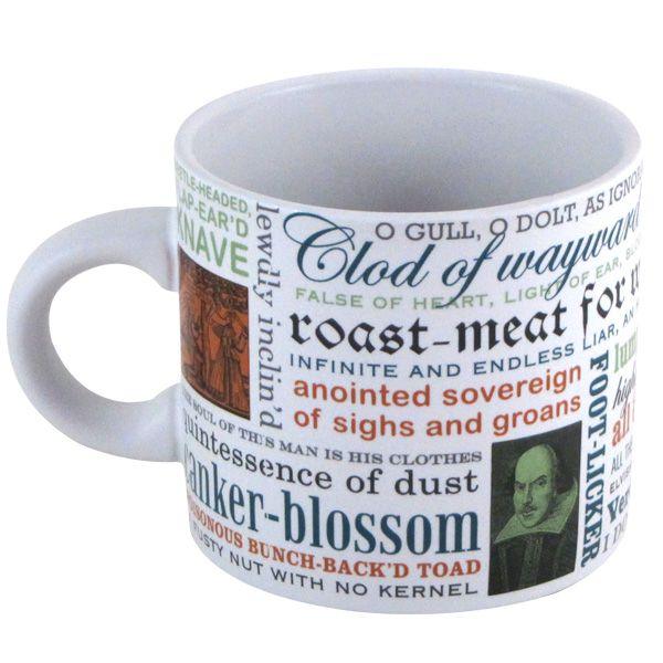 white mug with phrases in different colors