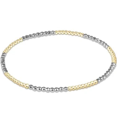 Blissful Pattern 2mm Bead Bracelet, Bright Silver Faceted Hematite