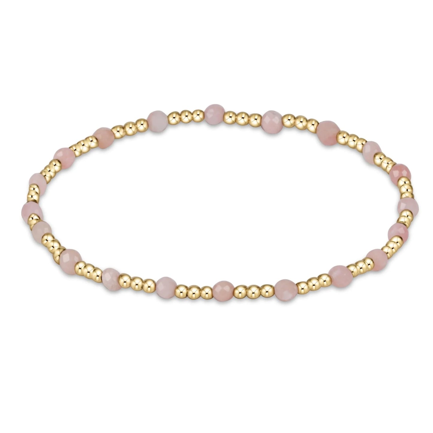 Gemstone Gold Sincerity Pattern 3mm Bead Bracelet