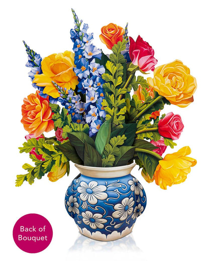 back view of Sorbet Roses Pop-Up Bouquet