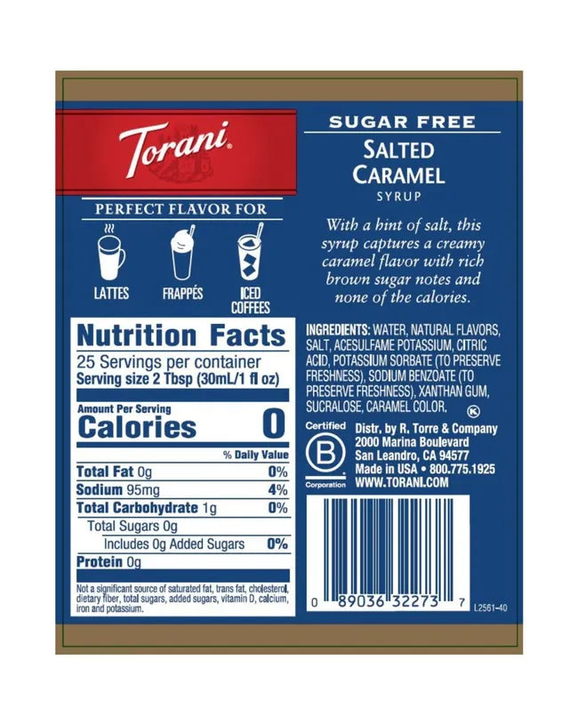 torani sugar free salted caramel syrup