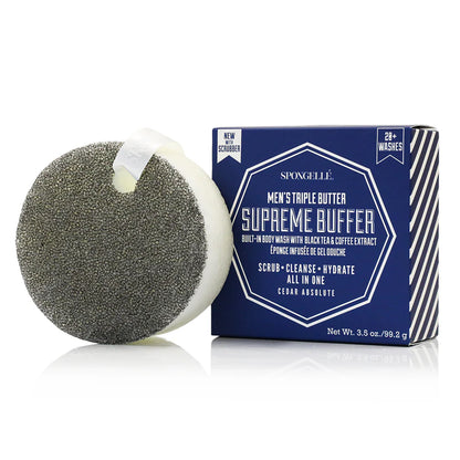 Men's supreme buffer with packaging on a white background