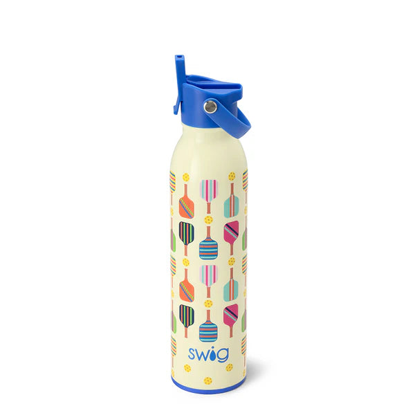 pickleball flip and sip water bottle on a white background.