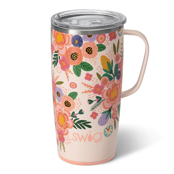 full bloom travel mug on a white background.