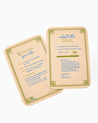back side of tan shuffler cards