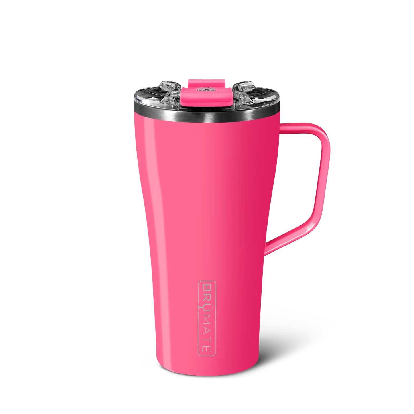 neon pink toddy on a white background.