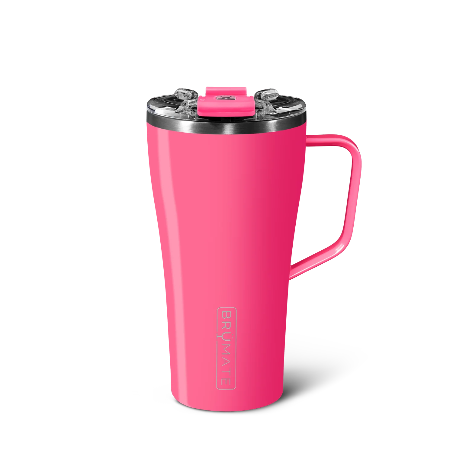 neon pink toddy on a white background.