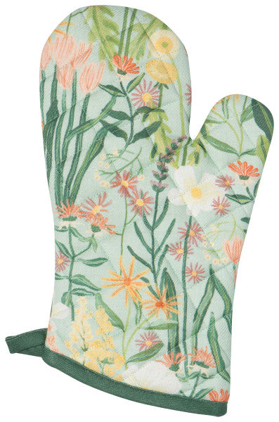 bees and blooms oven mitt.