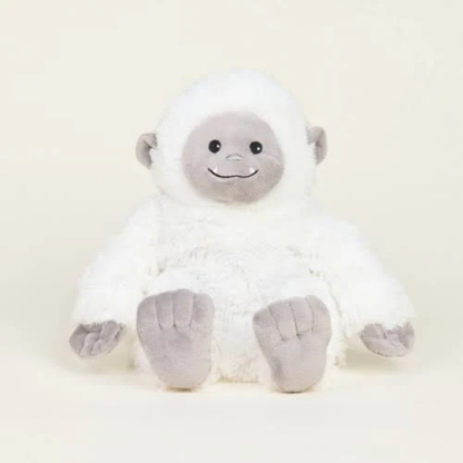 warmies yeti plush toy against a creamy white background.