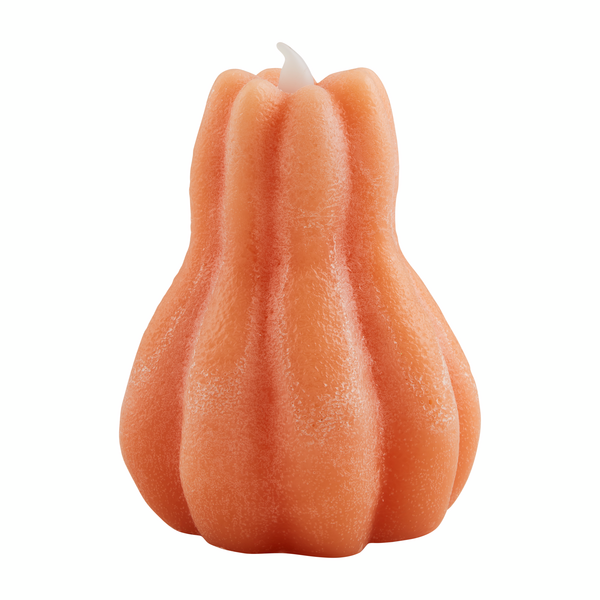 tall orange pumpkin candle.