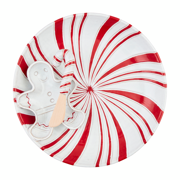 peppermint chip and dip set shown on a white background.