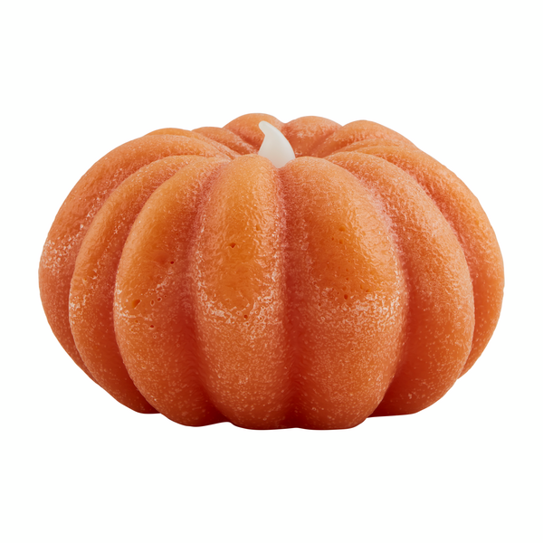 short orange pumpkin candle.