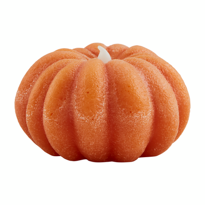 short orange pumpkin candle.