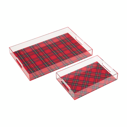 large and small tray shown on a white background.