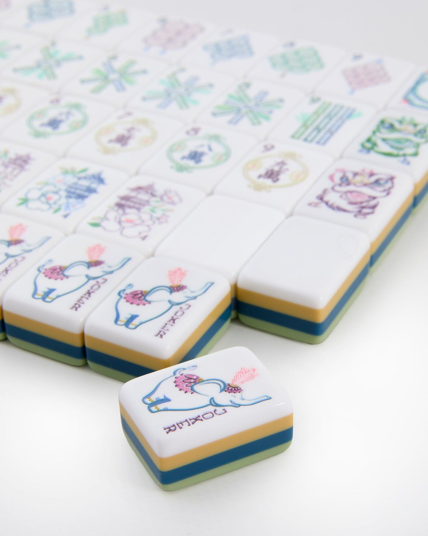 style shot of mahjong tiles