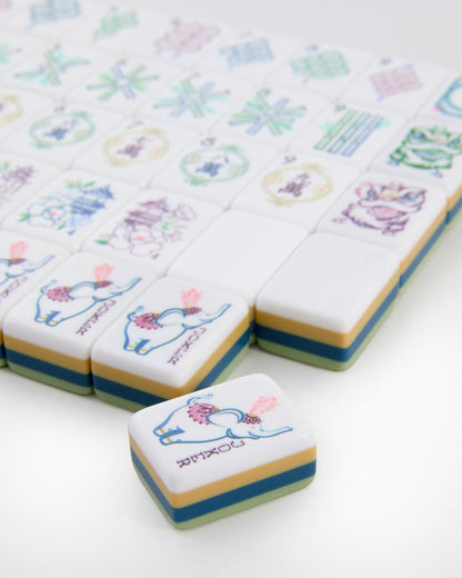 style shot of mahjong tiles