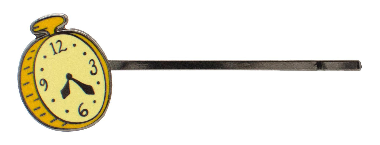 gold stop watch hair pin