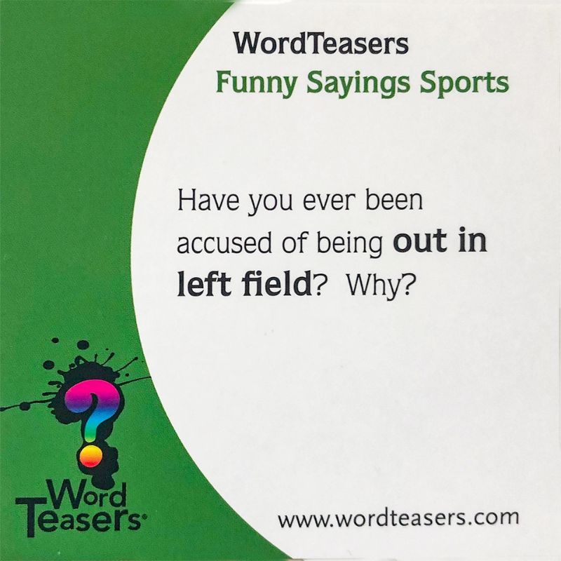 Example card for Word Teasers: Funny Sayings Sports game.