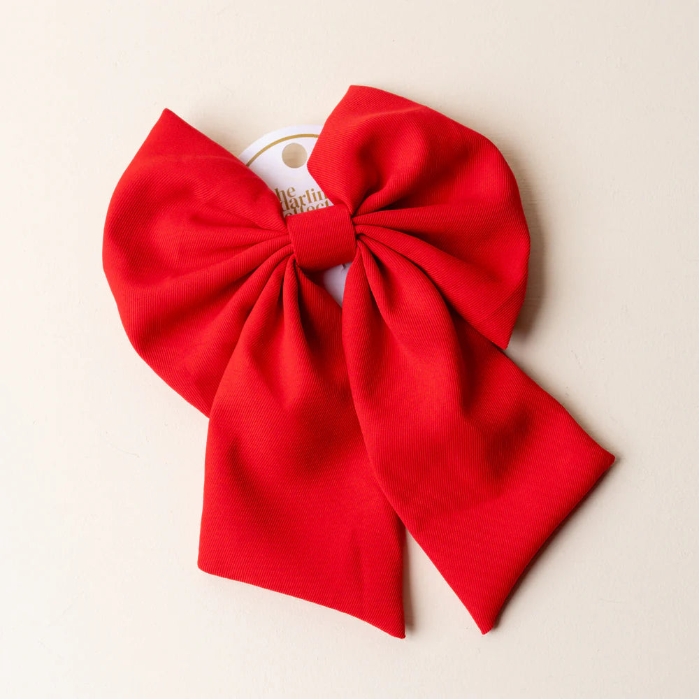 red hair bow.