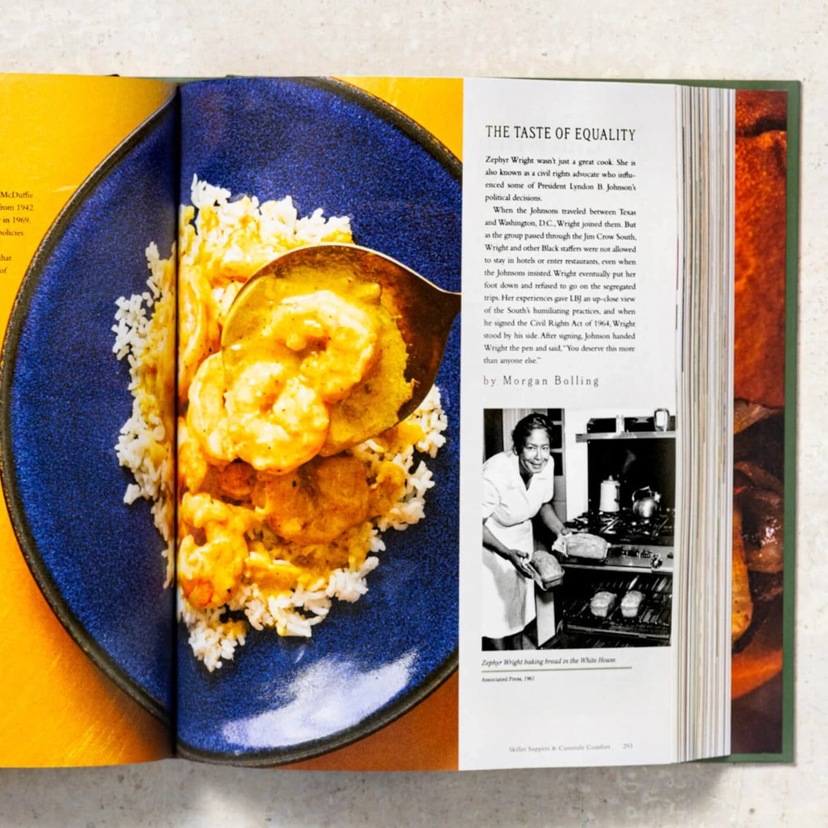 inside pages of When Southern Women Cook book  titled the taste of equality
