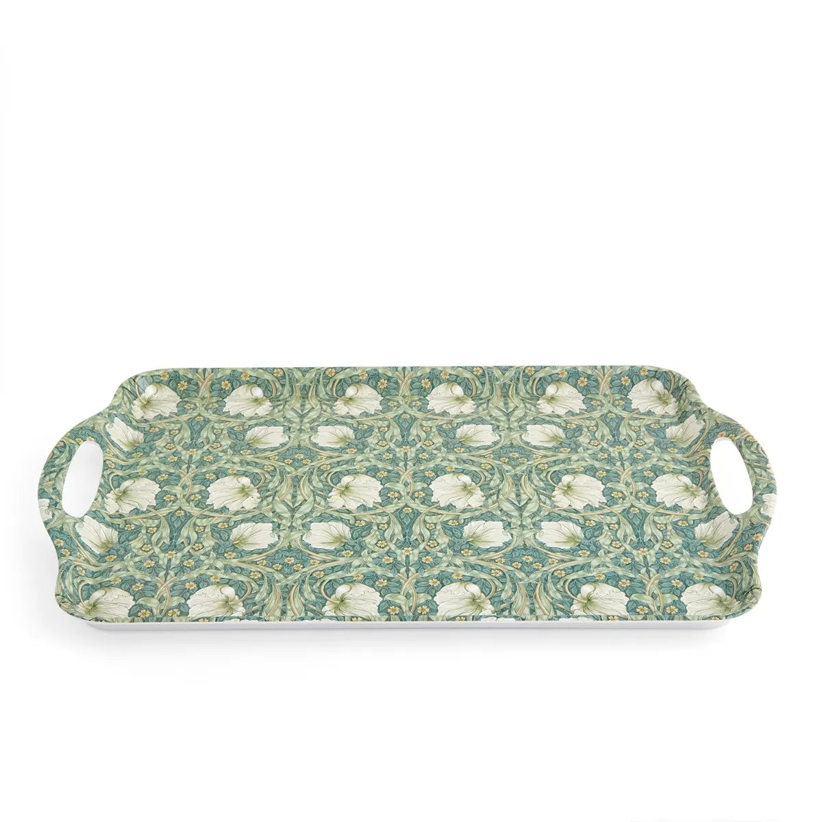 angled view of Pimpernel Floral Melamine Tray