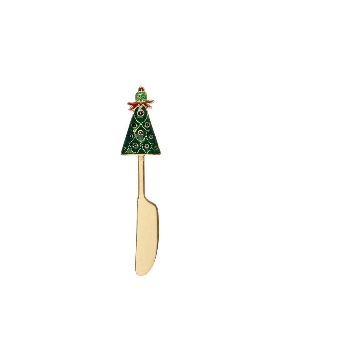 golden spreader with a cute tree on the handle