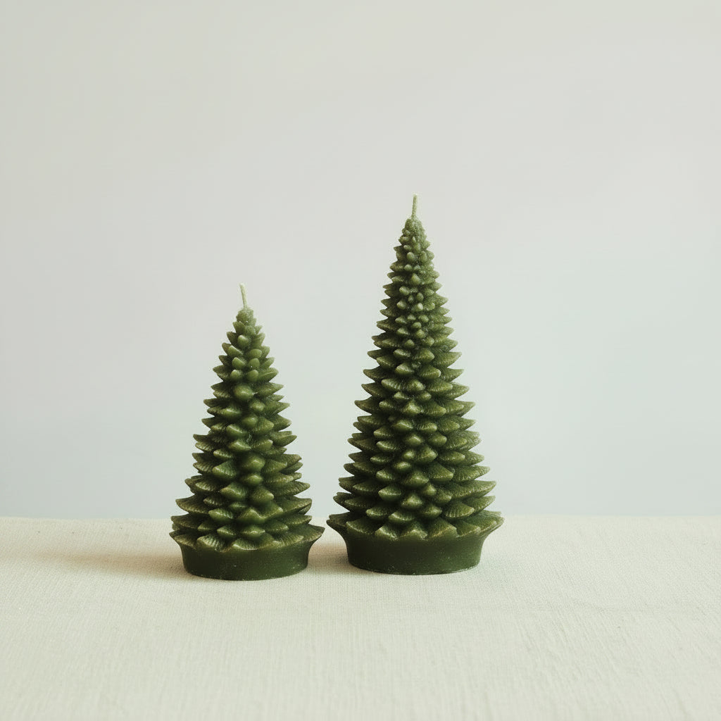 Creative Co-op - Tree Shaped Candle with Gold Tips