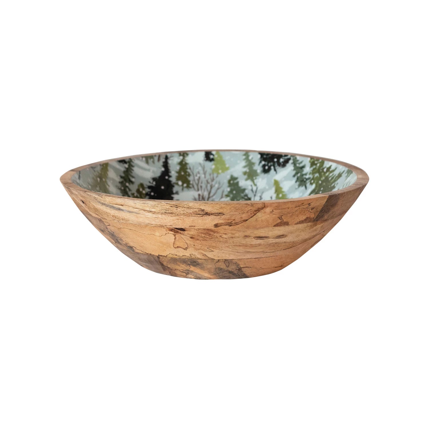 side view of wooden bowl.