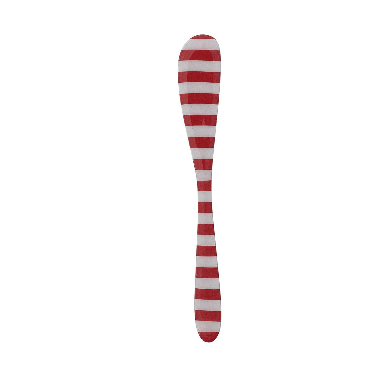 metal spreader enameled with red and white stripes