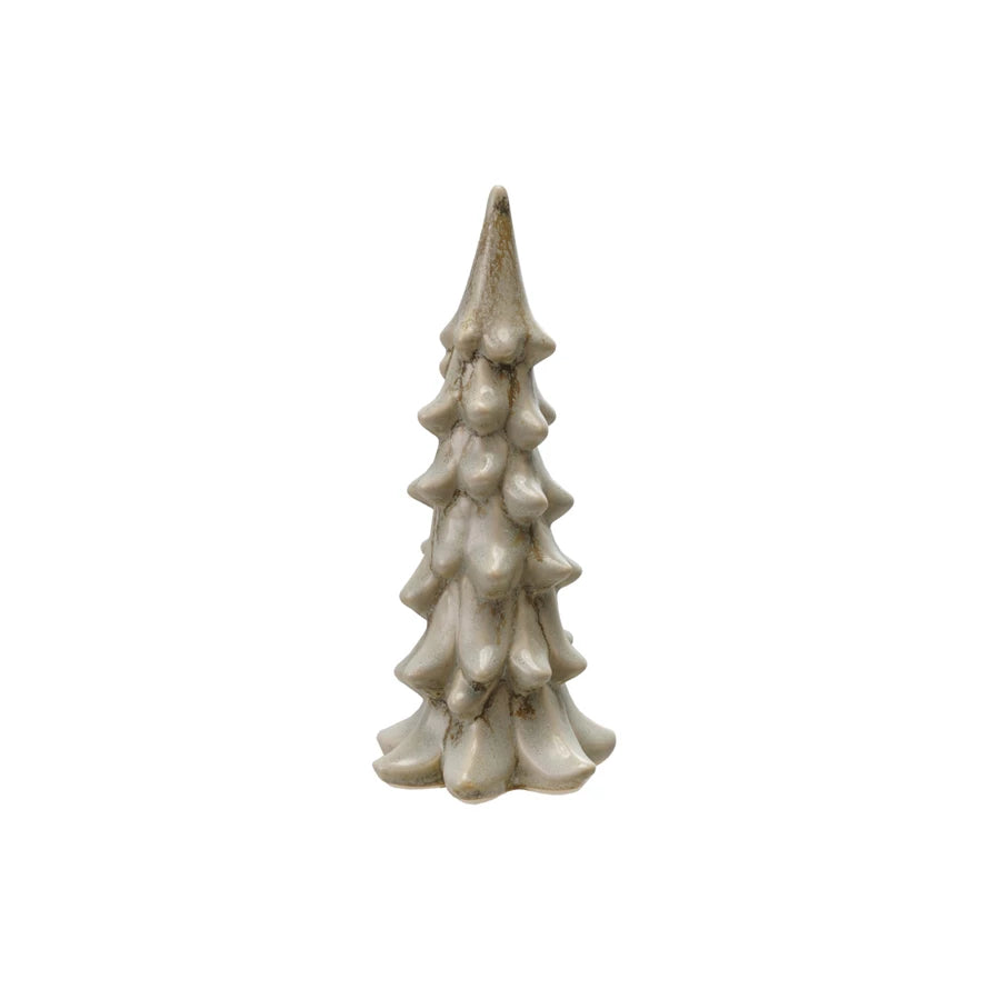 medium Stoneware Tree with Light Green Reactive Glaze
