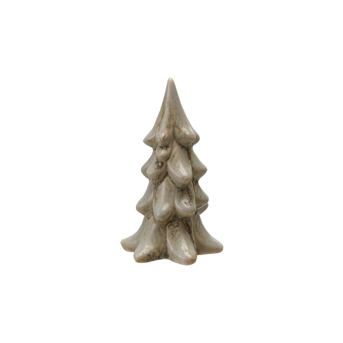 small Stoneware Tree with Light Green Reactive Glaze
