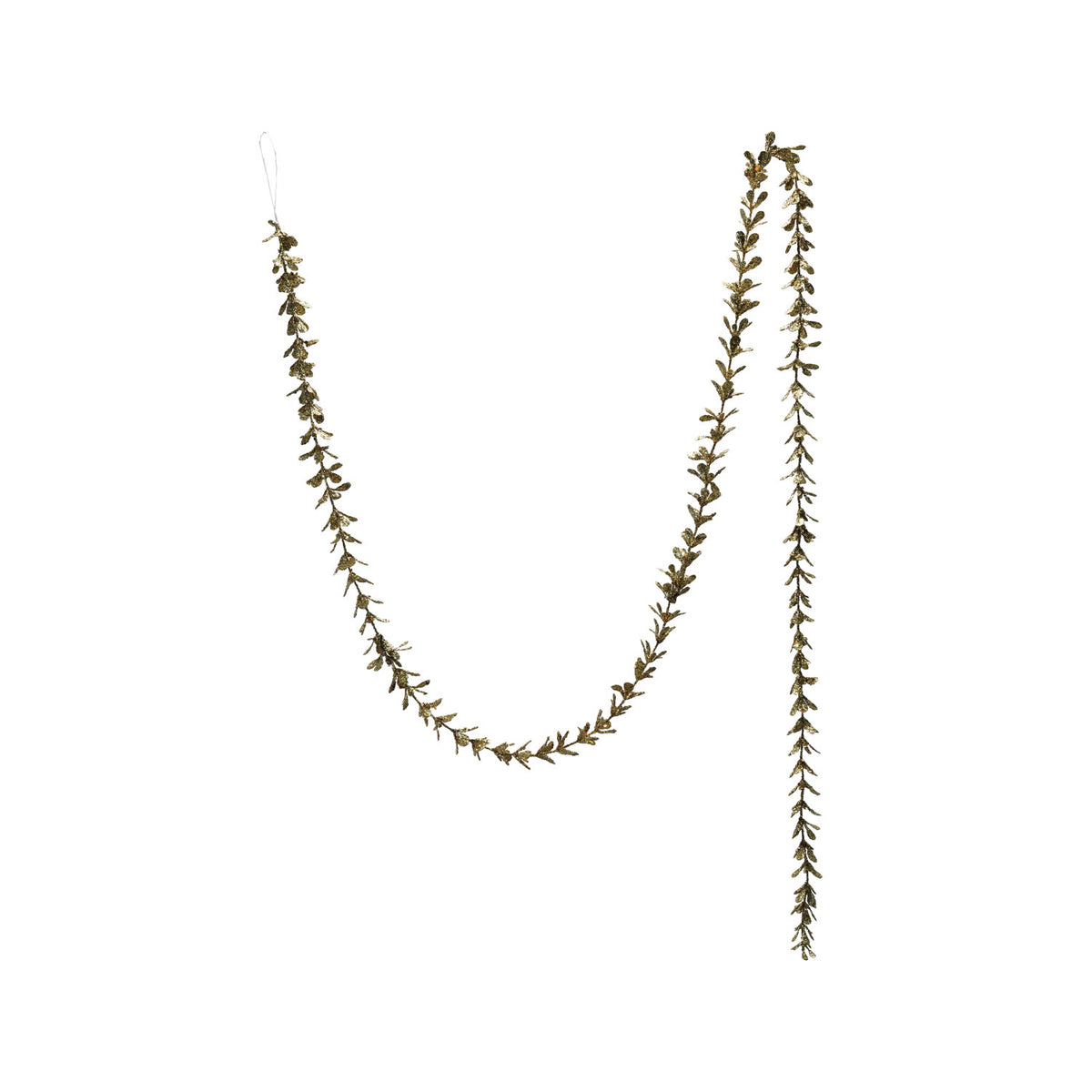gold box wood garland showing its drapeable nature