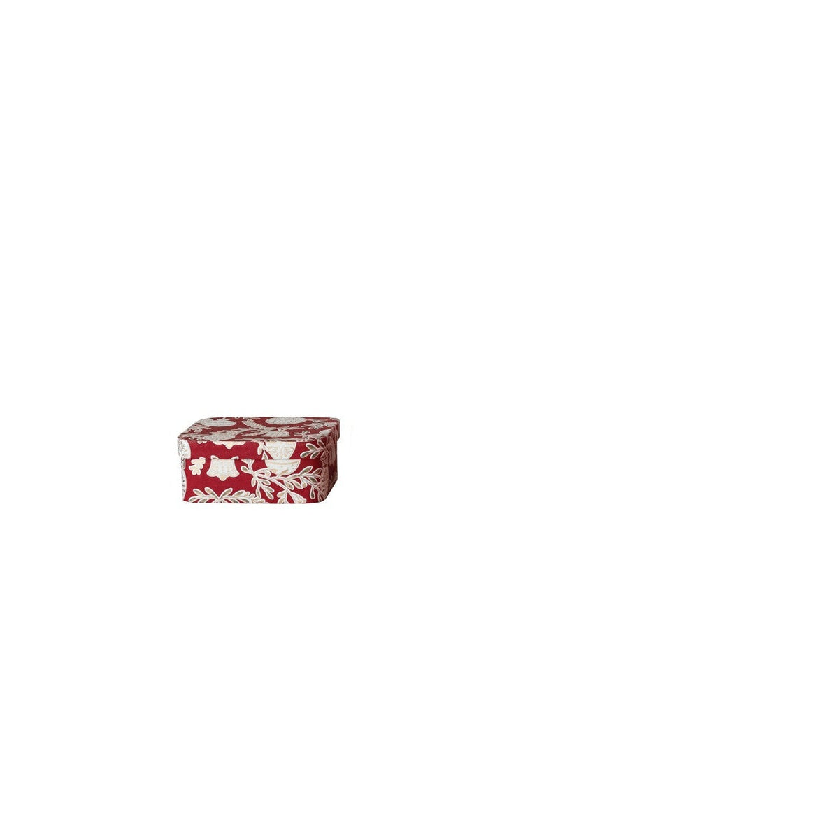 small christmas box with red and white pattern