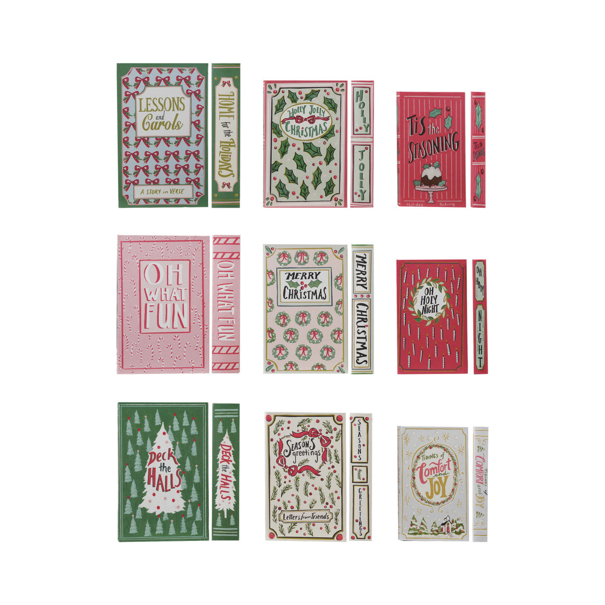 top down and side view of 9 book boxes