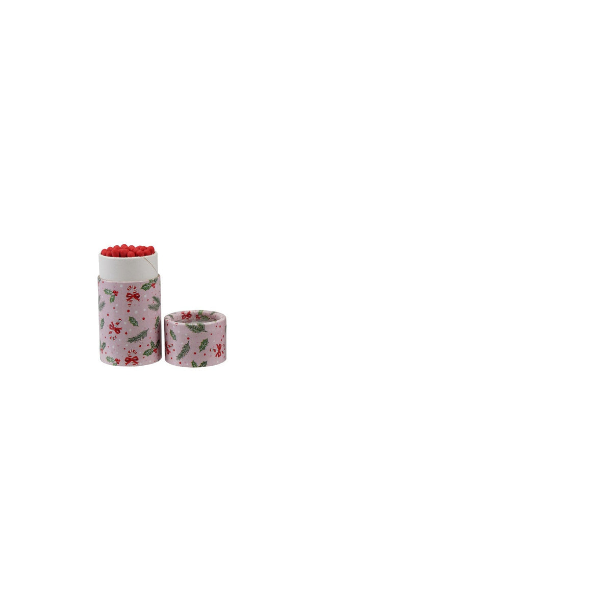 candy cane and holly match tube